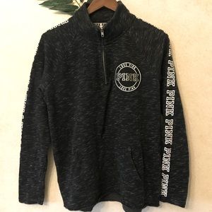 Pink Victoria’s Secret 1/4 Zip Pullover With Front Pocket Size Med